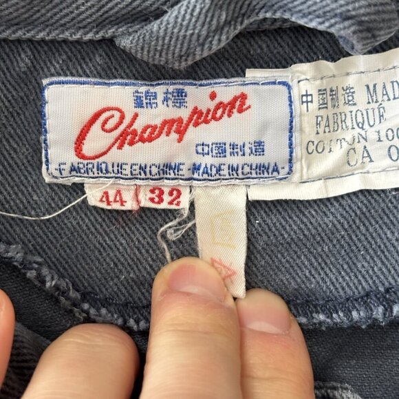 Vtg Champion Mens Coveralls Mechanic Jumpsuit Blue Grey Size 44x32 Workwear RARE - Picture 14 of 16